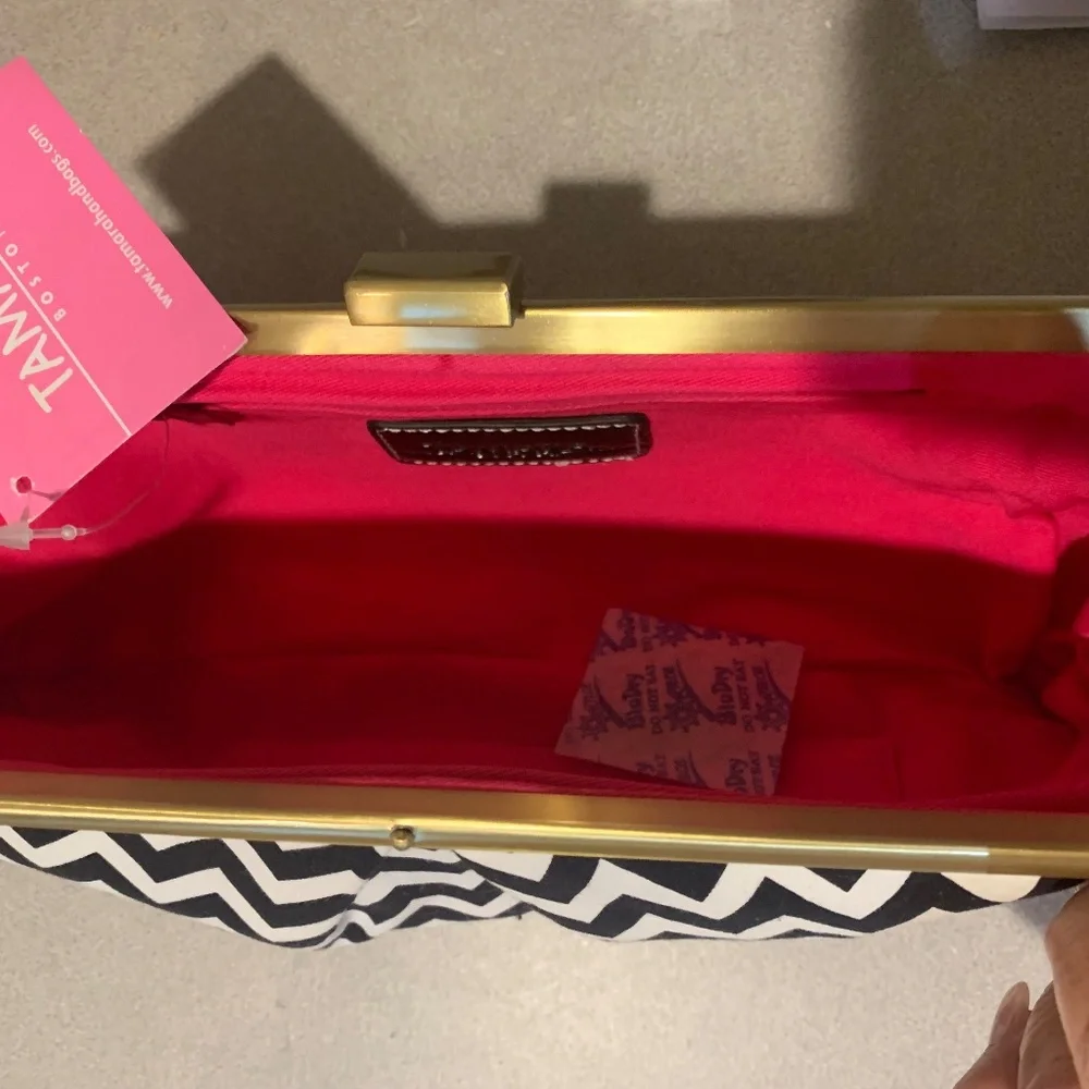 NWT Tamara Black/White Clutch Handbag
